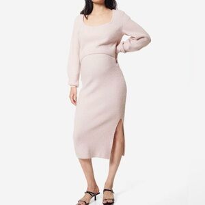 NWT H&M Maternity Sweater Skirt & Top Set, Pink, XS